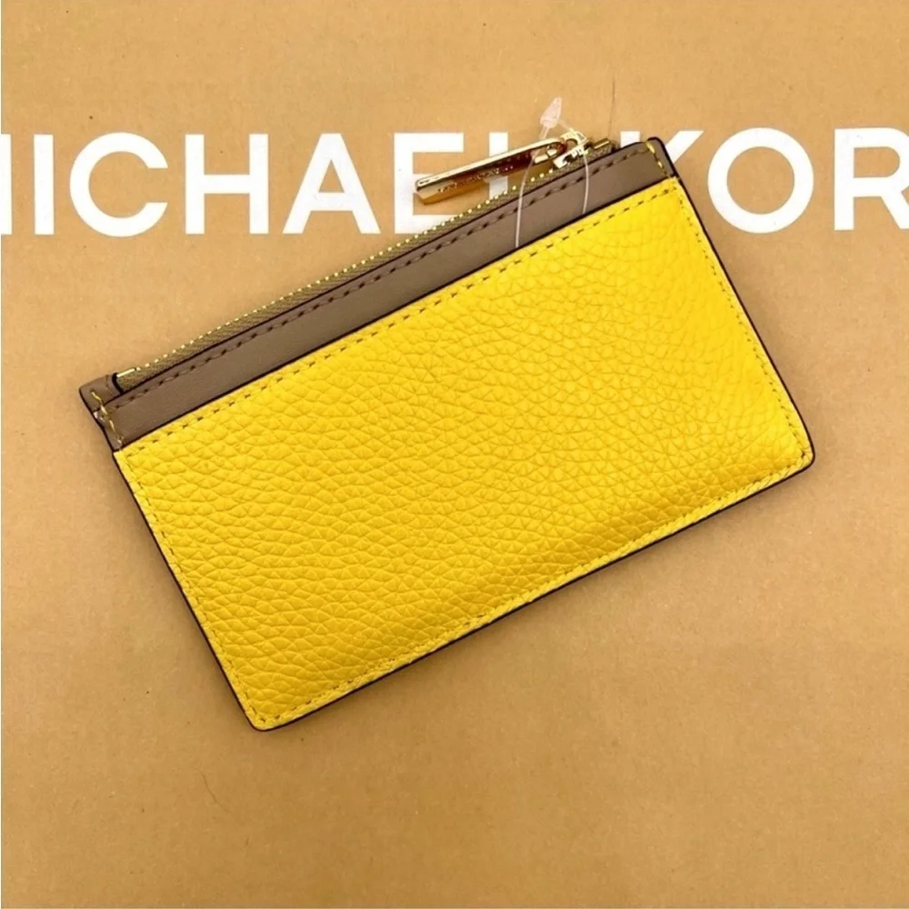 Michael Kors Tan and Yellow Card Holder